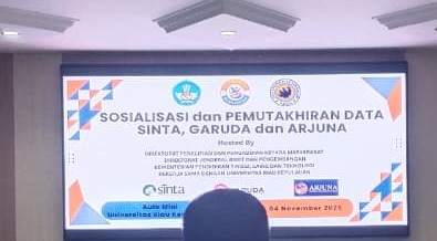 Sosialisasi dan Pemutakhiran Data SINTA, GARUDA, dan ARJUNA